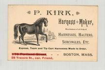 P. Kirk - Harness Maker - Copy 2, Perkins Collection 1850 to 1900 Advertising Cards